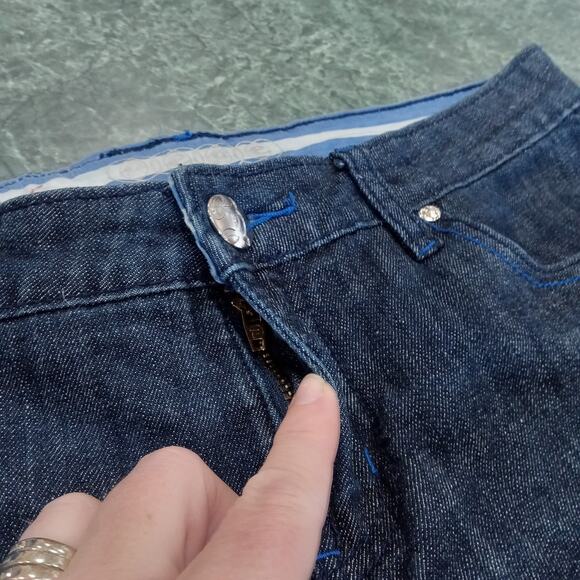 Vintage Y2K Low Rise Pepe Jeans London Straight Womens 31 Dark Denim Blue Stitch - Picture 5 of 16